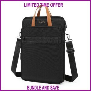 Vertical Laptop Shoulder Bag 15.6 Inch Messenger with Multiple Pockets